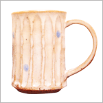 水玉しのぎコーヒーカップ（青）