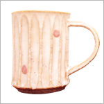 水玉しのぎコーヒーカップ（赤）